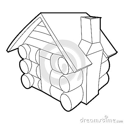 Small hut icon, outline style Vector Illustration