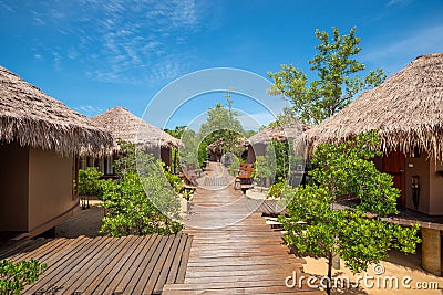 Small huts in mangrove forest in Thailand Editorial Stock Photo