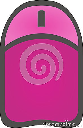 The drawing of a pink computer mouse, a small hardware input device used by hand. Illustration, vector or cartoon. Vector Illustration