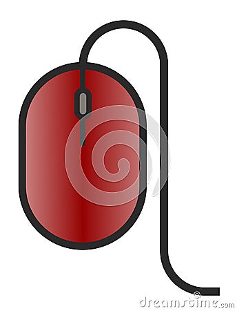 The drawing of a computer mouse, an input device that is used with a computer. Illustration and vector. Cartoon. Vector Illustration