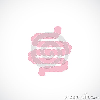 Small intestine vector icon Vector Illustration