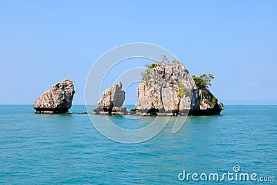 The small island in ang thong archipelago. Stock Photo