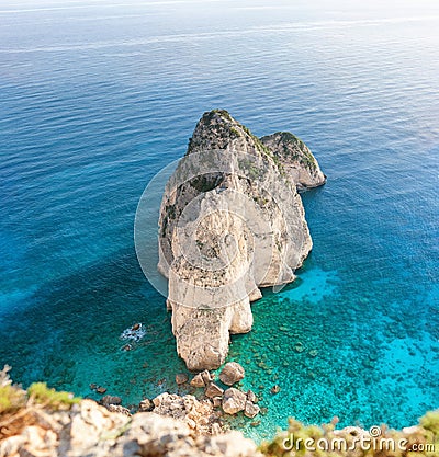 Small island mizithres in zante island Stock Photo