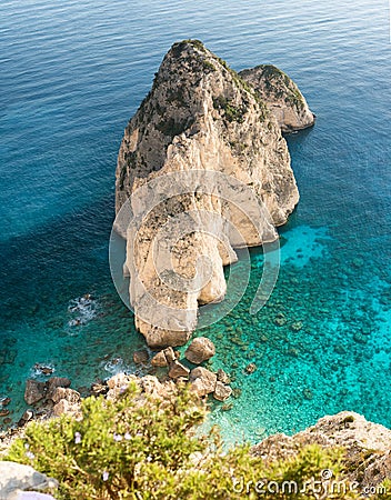 Small island mizithres in zante island Stock Photo