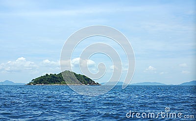 Small island between Pattaya and Larn island Stock Photo