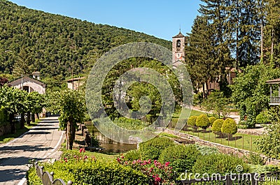 Small italian village of Ganna in the municipality of Valganna, province of Varese, Italy Stock Photo