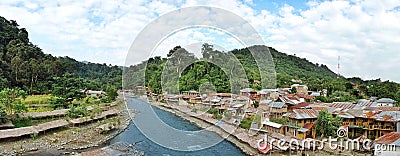 The village of Bukit Lawang in Sumatra, Indonesia Stock Photo