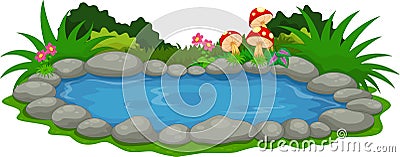 A small lake cartoon Cartoon Illustration