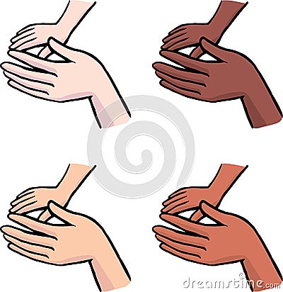 small and large hand care and love Stock Photo