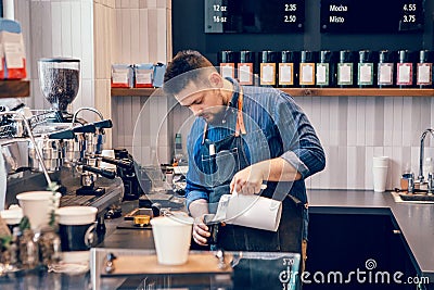 Small local business. Environment workplace for food drink server cashier Stock Photo