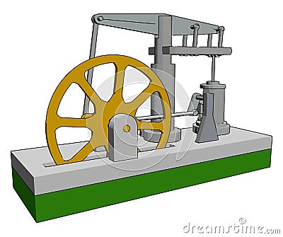 Small machine, illustration, vector Vector Illustration