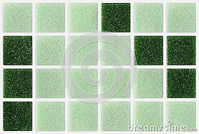 Small marble tiles green square shiny Stock Photo