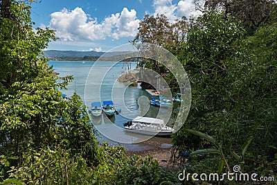 Small marina at Drake Bay, Costa Rica Editorial Stock Photo