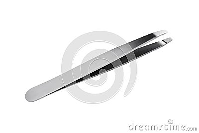 Small metal eyebrow tweezers Stock Photo