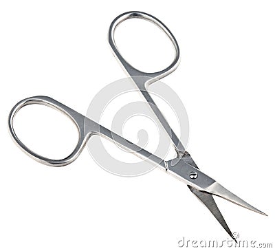 Small metal manicure scissors Stock Photo