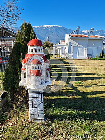 A small model of a church Stock Photo