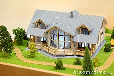 Small model of cottage Stock Photo