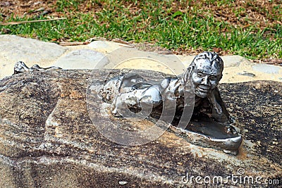 Body Surfing Sculpture, Shelley Beach, Manly, Australia Editorial Stock Photo