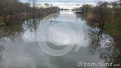 Modern river bridge in Canada Editorial Stock Photo