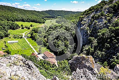 Small monastery Vratna in Serbia under the big stone Editorial Stock Photo
