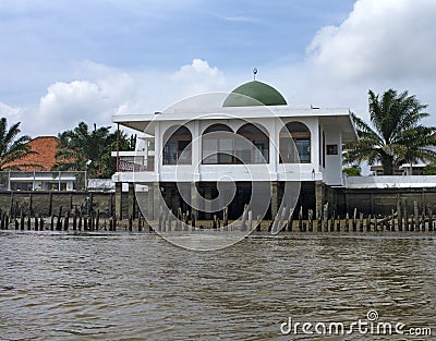 A small mosque on Musi River, Palembang, southern Sumatra, Indonesia. Stock Photo
