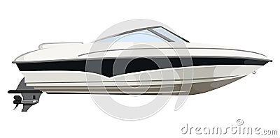 Small motorboat Vector Illustration