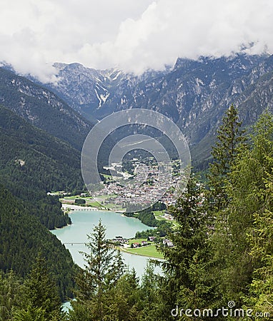 Small Mountain Town of Italy Stock Photo