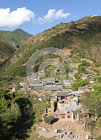 Small Mountain Village Stock Photo