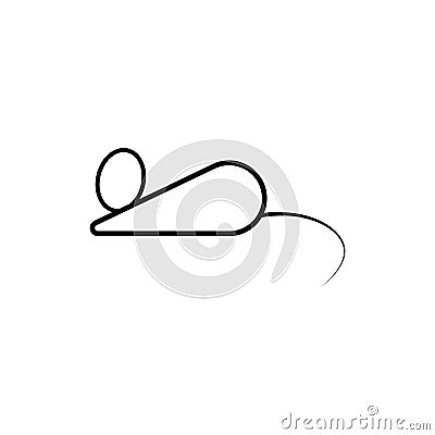 Small mouse simple linear icon Vector Illustration