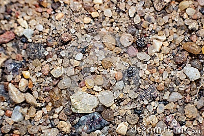 Small multi colored pebbles from the beach Stock Photo