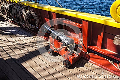 Small naval cannon Stock Photo