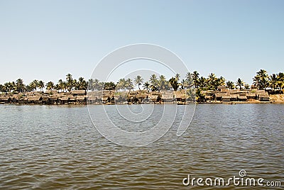 Small nice fisherman village at sunset Stock Photo