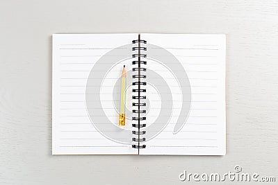 Small Notebook and Pencil Stock Photo