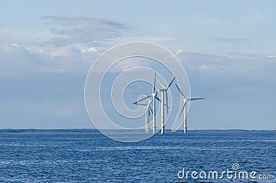 Small Offshore Wind Farm Stock Photo