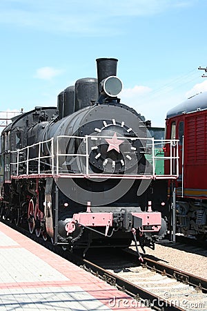 Small old steam locomotive. Editorial Stock Photo