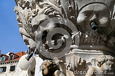 Small Onofrio fountain in Dubrovnik Stock Photo