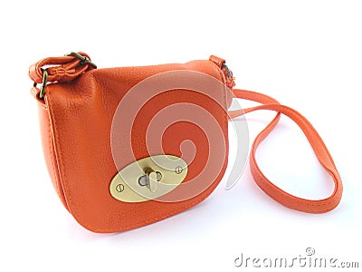 Small orange handbag Stock Photo