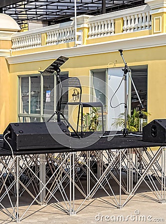 Small Outdoor Music Stage Stock Photo