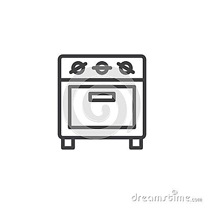 Small oven line icon Vector Illustration