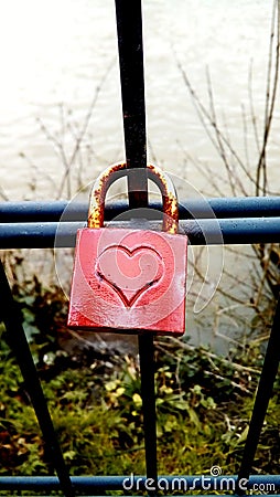 A small padlock for the big love Stock Photo
