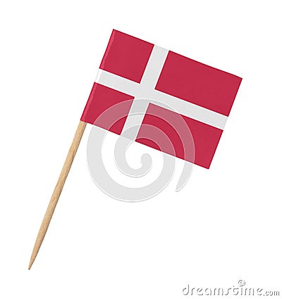 Small paper Danish flag on wooden stick Stock Photo