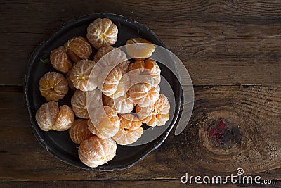 Small peeled mandarin Stock Photo