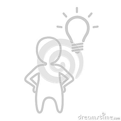 Small people and bulb Vector Illustration
