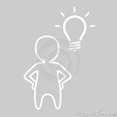 Small people and bulb Vector Illustration