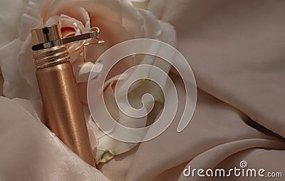 Small perfume and flower Stock Photo