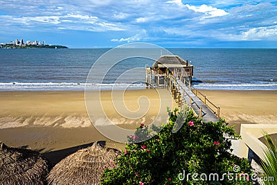 Small pier in Catembe Stock Photo