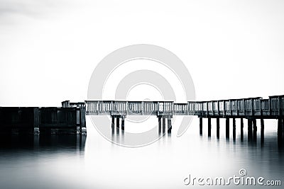 Small pier in the Patapsco River, at Fort Armistead Park, in Baltimore, Maryland. Stock Photo