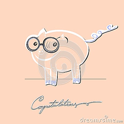 A small piglet Vector Illustration