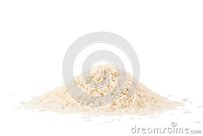 Small pile of basmati rice isolated on a white Stock Photo