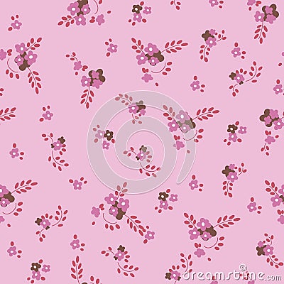 Small pink flowers Vector Illustration